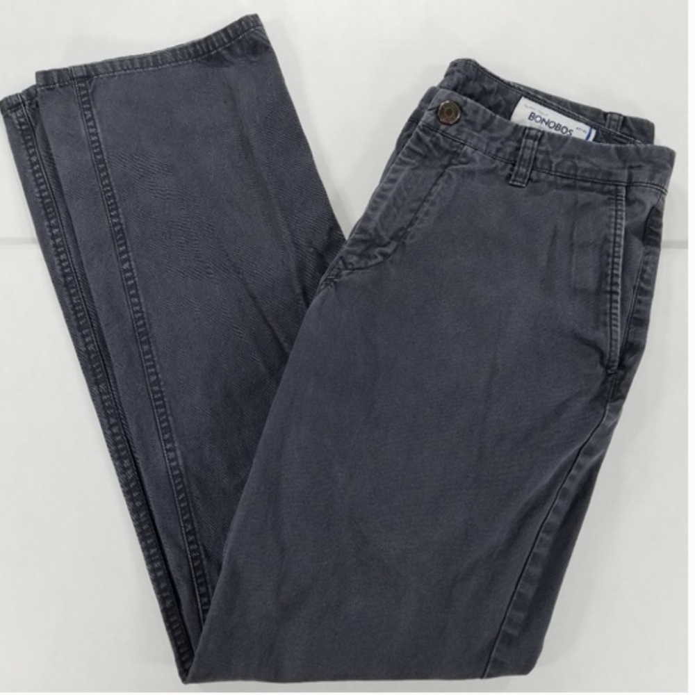 Bonobos Straight Fit Gray WASHED CHINOS pants